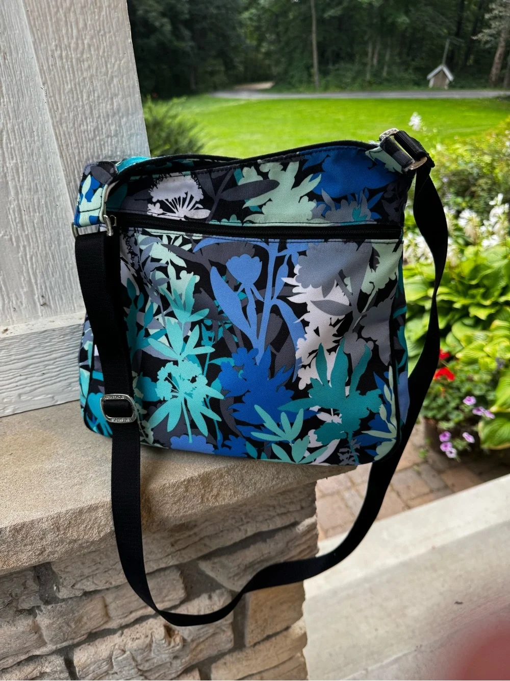 Vera Bradley Floral Crossbody Bag in Teal & Blue